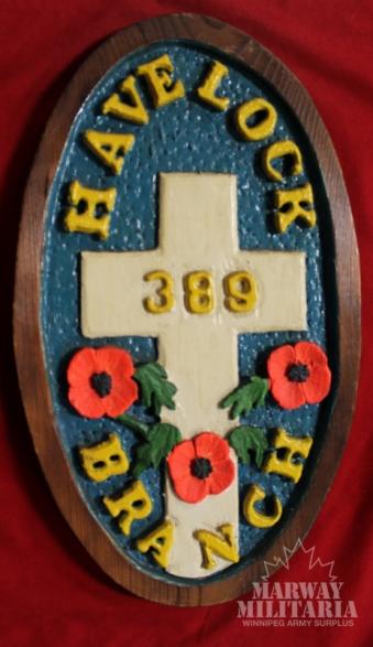 Royal Canadian Legion Havelock Branch 389 Plaque