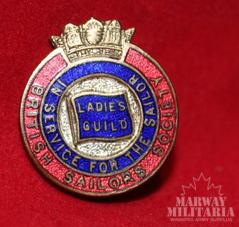 WW1 British Sailors Society Ladies Guild Enamel Lapel Pin