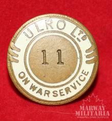 WW1 ULRO LTD On War Service Lapel Pin