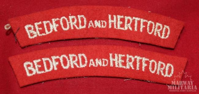Bedford and Hertford Cloth Shoulder Flash Pair
