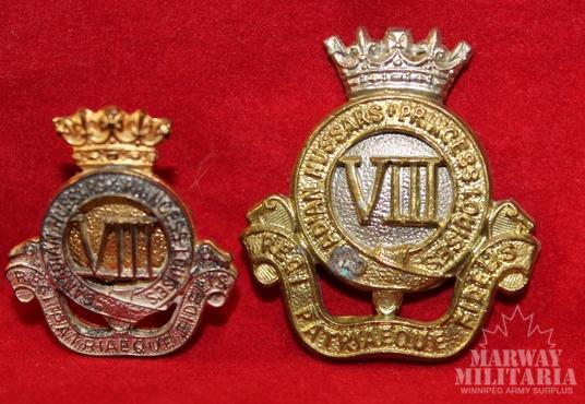 8th Canadian Hussars Princess Louise Collar Badge Lot