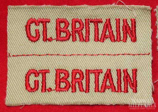 WW2 BCATP Nationality Shoulder Patch Insignia, GT BRITAIN