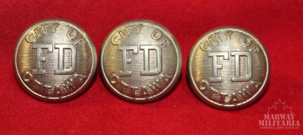 City of Ottawa Fire Department Uniform Button Lot