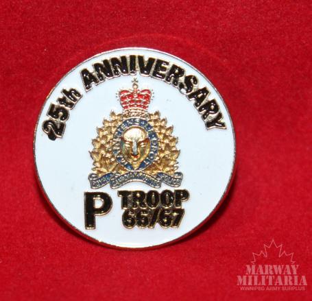 RCMP P Troop 66/67 25th Anniversary Lapel Pin