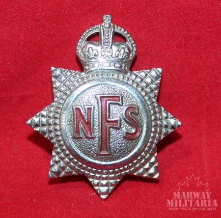 British NFS National Fire Service Cap Badge