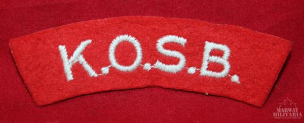 British KOSB Kings Own Scottish Borderes Cloth Flash