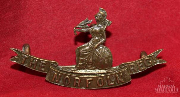 British Norfolk Regiment Officers Collar Badge