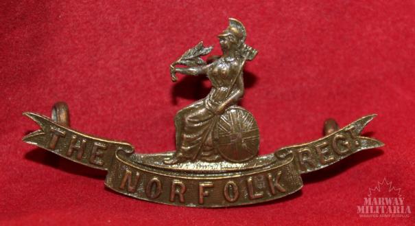 British Norfolk Regiment Officers Collar Badge