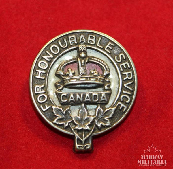 1919 dated, FOR HONOURABLE SERVICE Pin