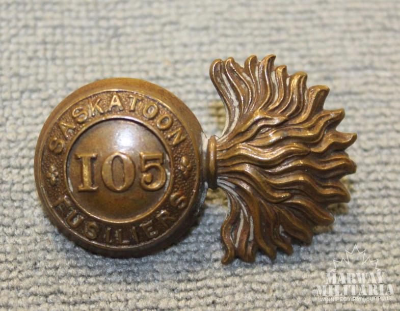 Pre WW1 105th Saskatoon Fusiliers Collar Badge