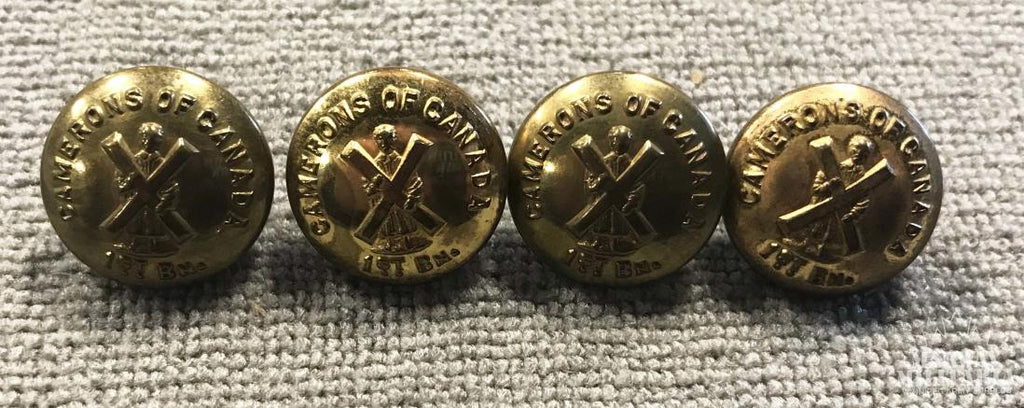 Lot of 4, Camerons of Canada 1st Bn Uniform Buttons