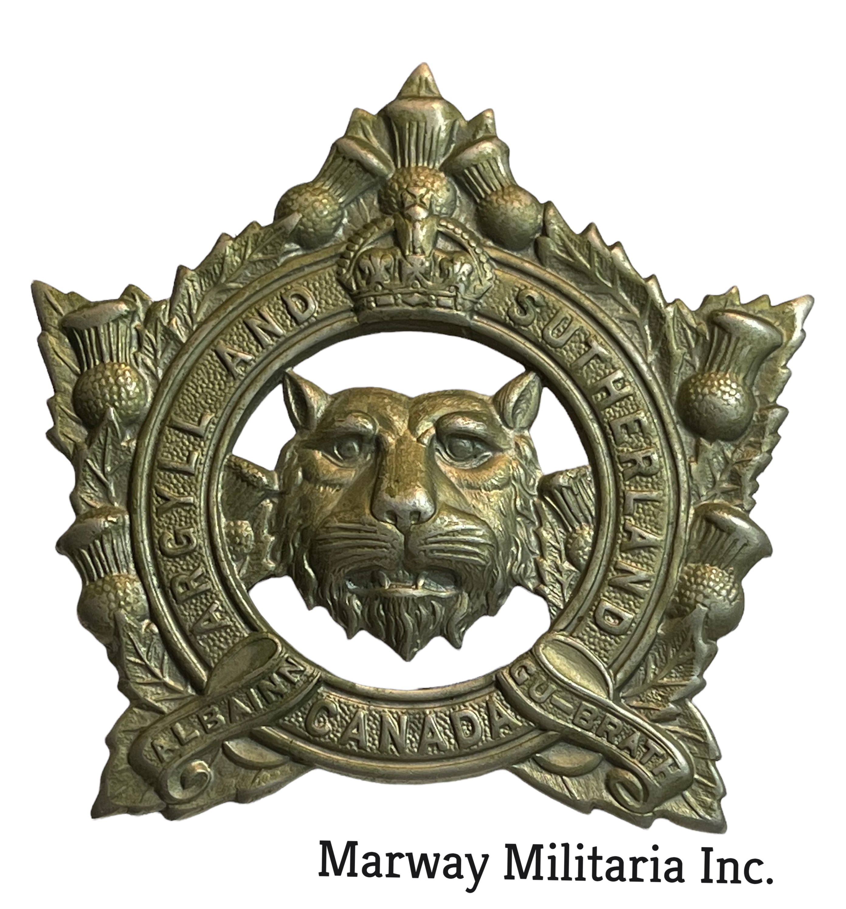 WW2 Argyll and Sutherland Highlanders Cap Badge Marway Militaria Inc