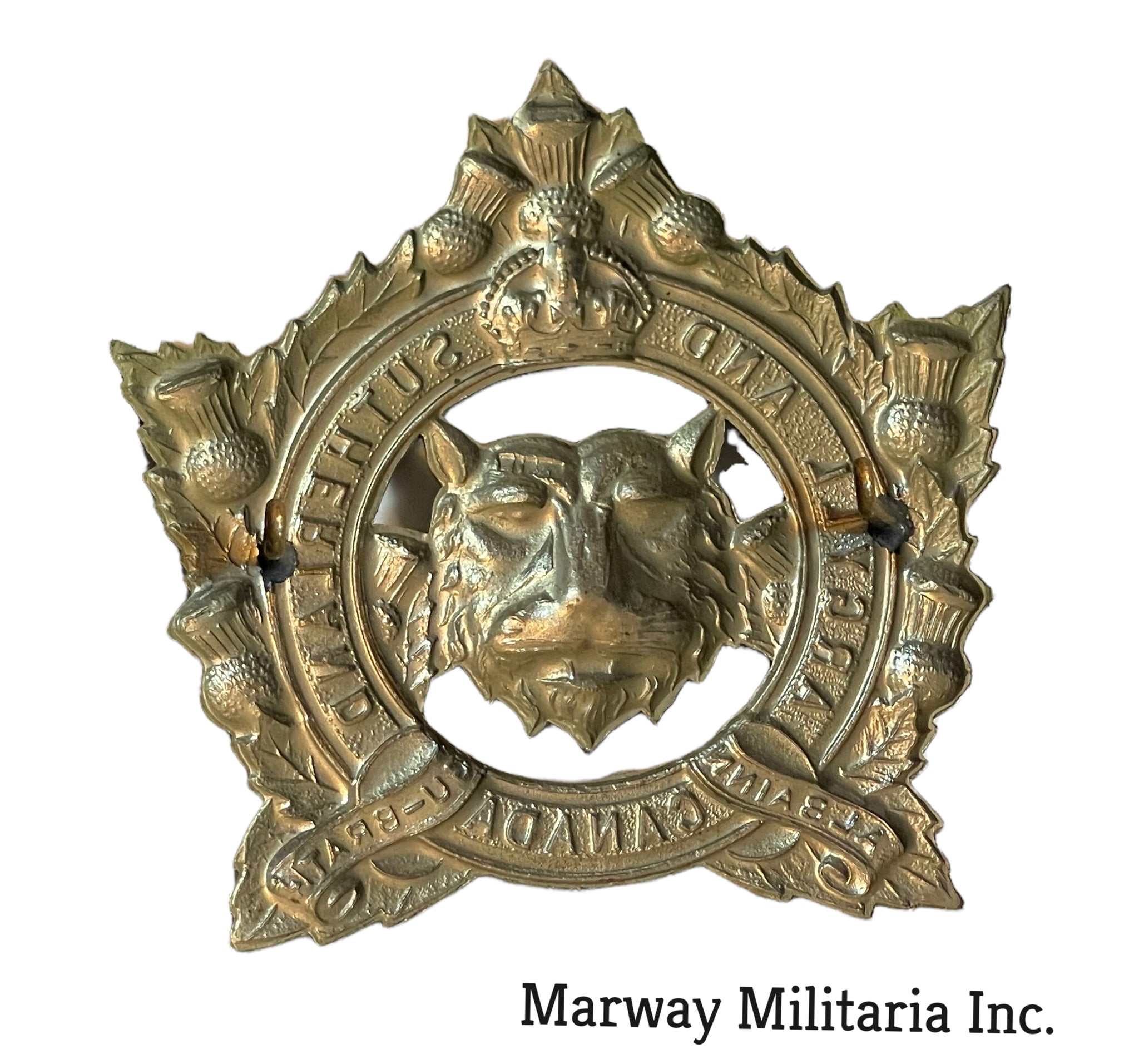 WW2 Argyll and Sutherland Highlanders Cap Badge Marway Militaria Inc