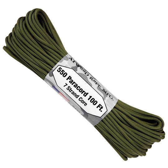 Olive Drab (OD) 550 Paracord - 100' (S14)