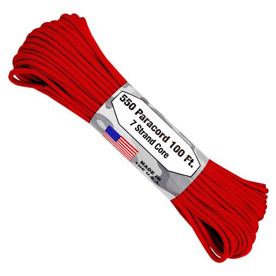 50FT Type III Thin Red Line Paracord 550 Parachute Cord 7 Strand Made In USA 50FT Type III Thin Red Line Paracord 550 Parachute Cord 7 Strand Made In USA
